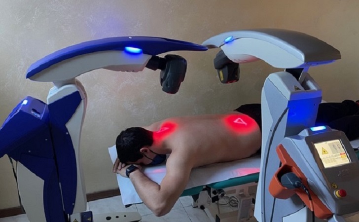 M8 and M6 Laser devices treating a patient
