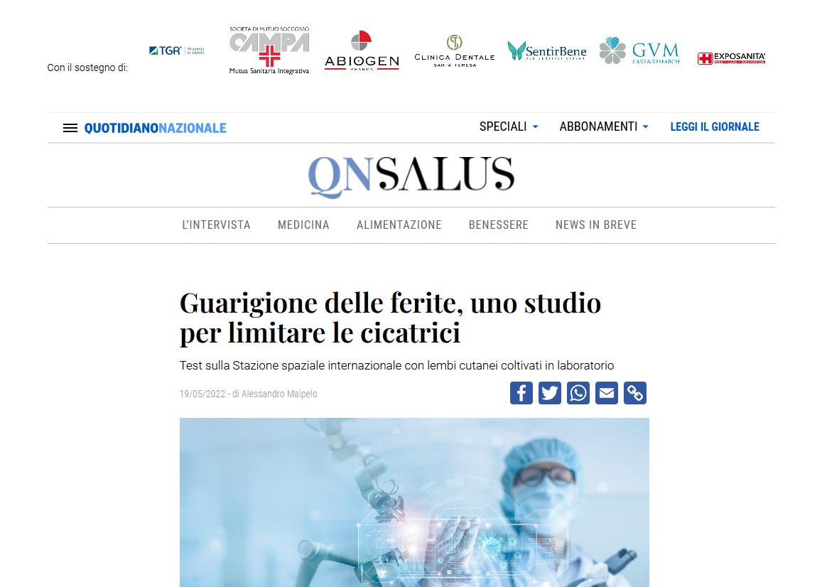 QN Salus - ASAcampus nell'esperimento Suture in Space