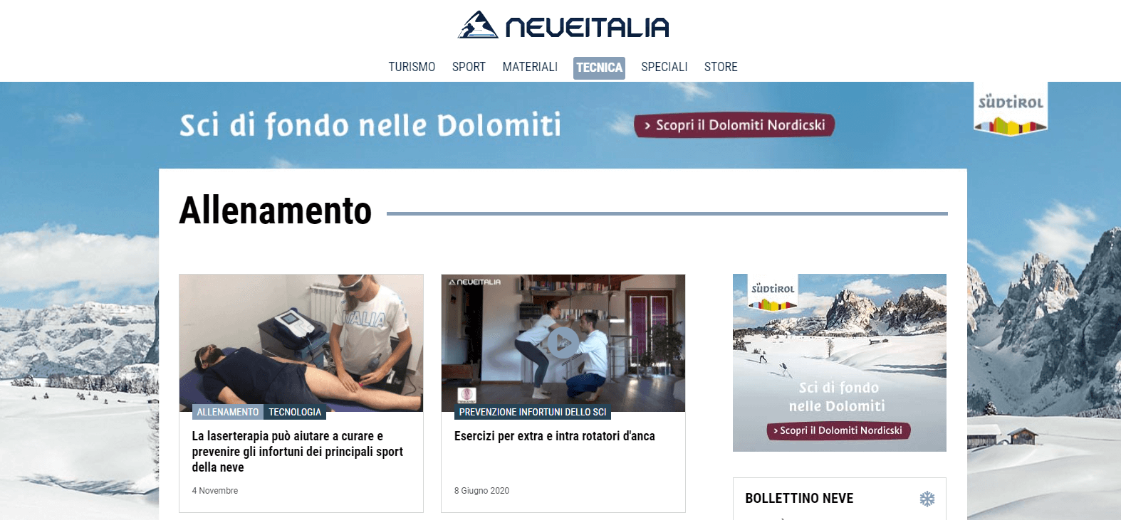 NeveItalia.it - Allenamento e Laserterapia