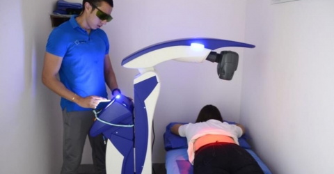 Francisco Marquez using M6 laser device